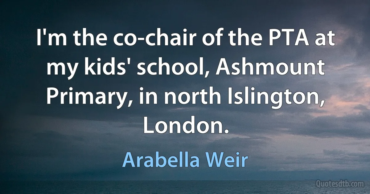 I'm the co-chair of the PTA at my kids' school, Ashmount Primary, in north Islington, London. (Arabella Weir)