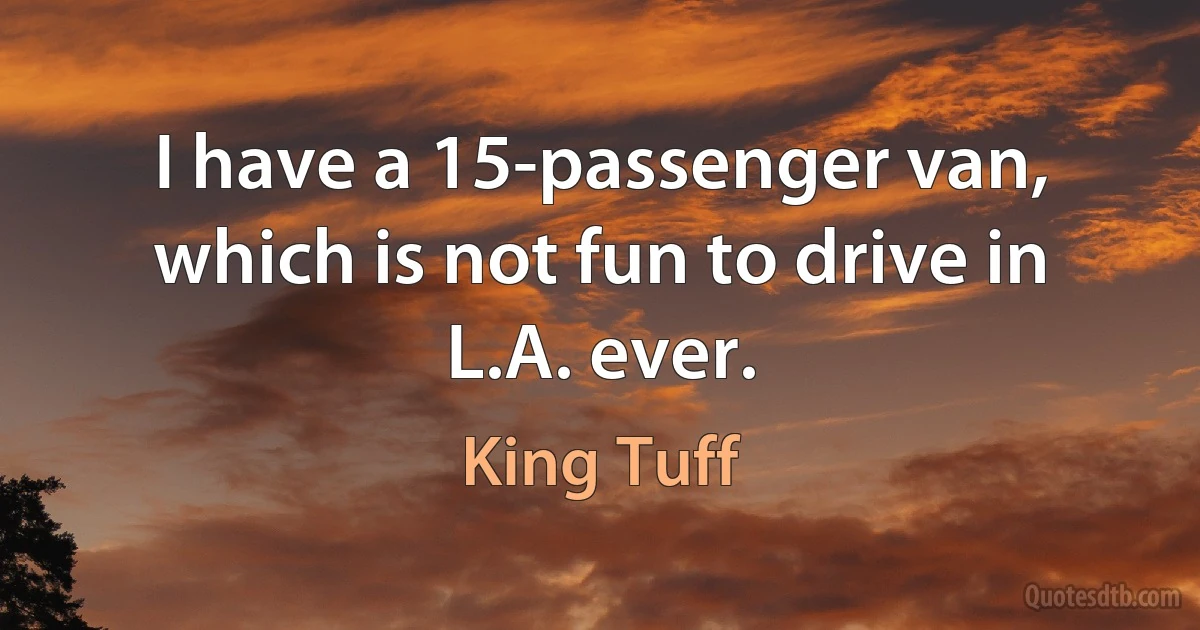 I have a 15-passenger van, which is not fun to drive in L.A. ever. (King Tuff)