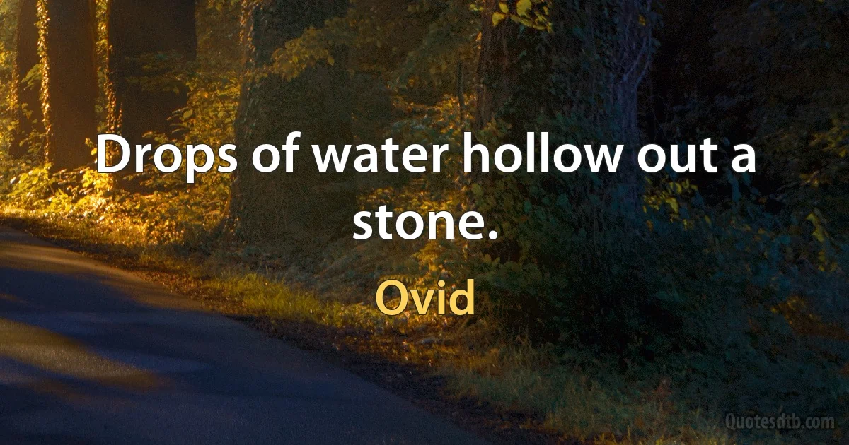 Drops of water hollow out a stone. (Ovid)