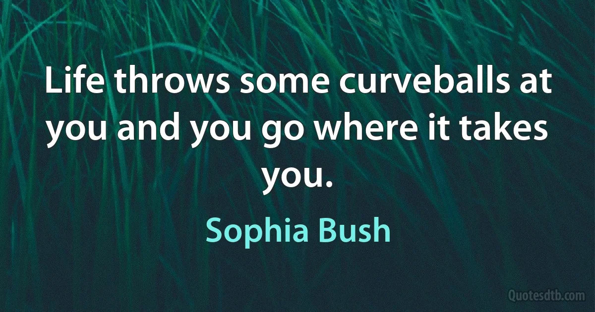 Life throws some curveballs at you and you go where it takes you. (Sophia Bush)