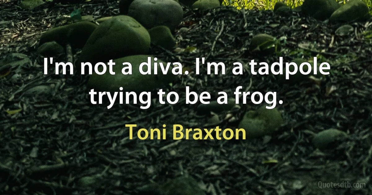 I'm not a diva. I'm a tadpole trying to be a frog. (Toni Braxton)