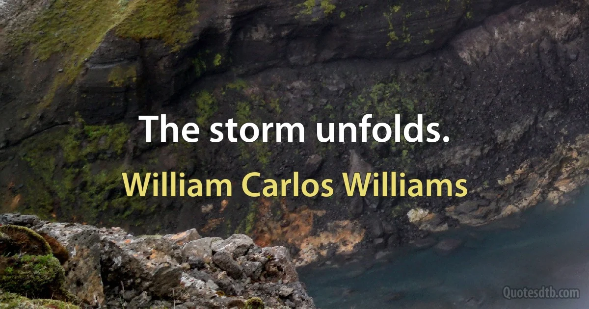 The storm unfolds. (William Carlos Williams)