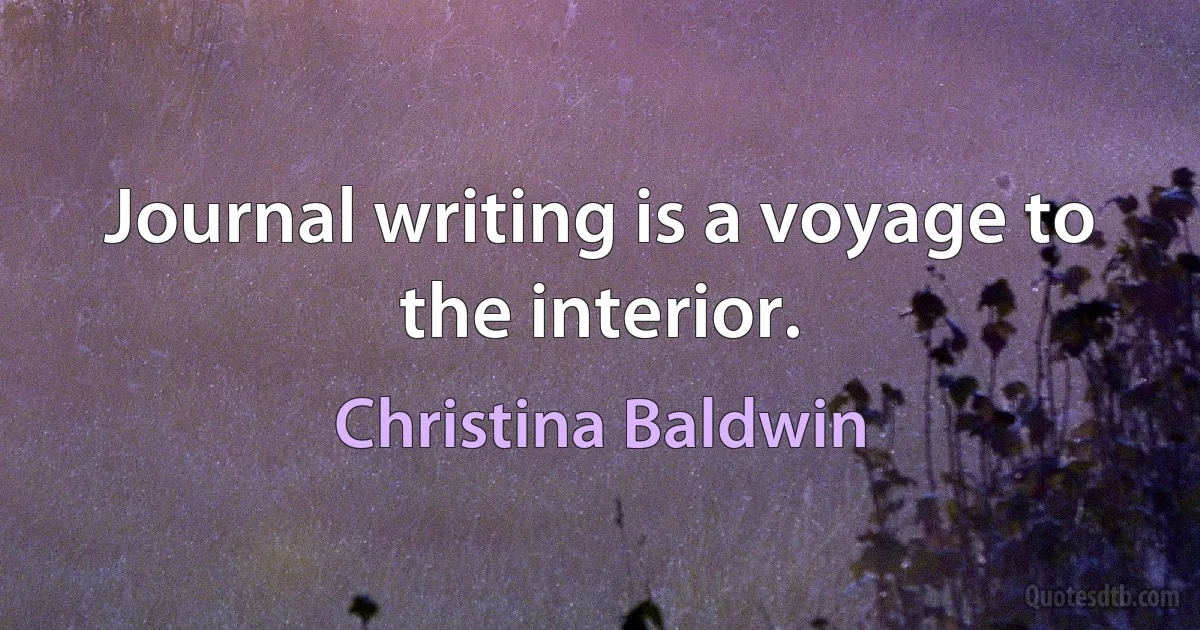 Journal writing is a voyage to the interior. (Christina Baldwin)