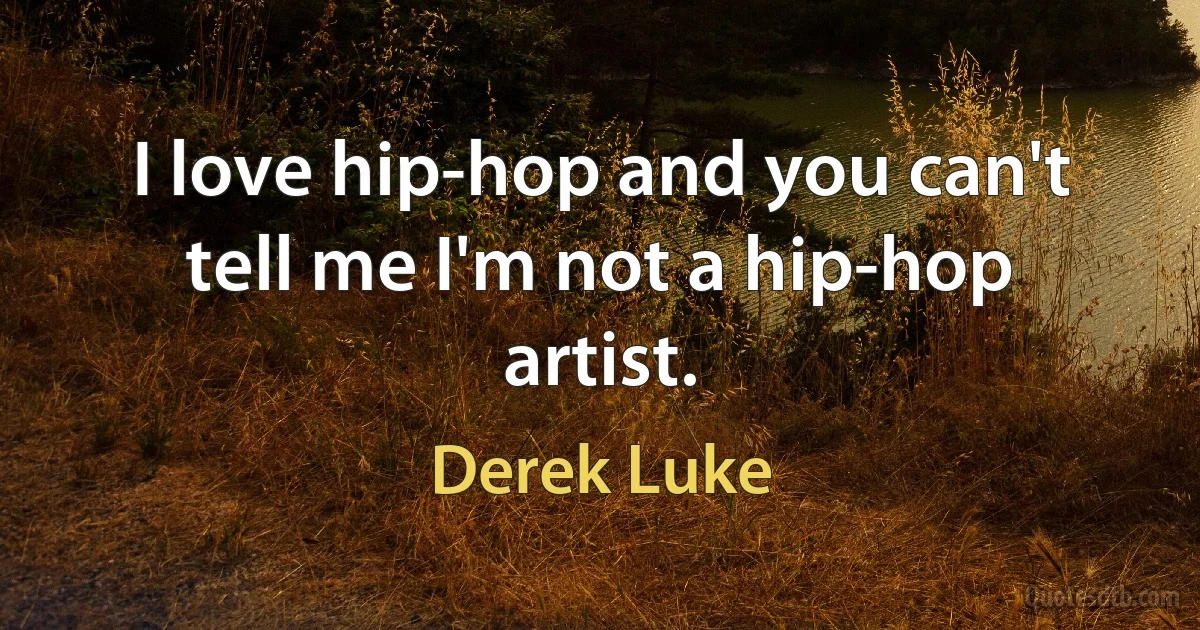 I love hip-hop and you can't tell me I'm not a hip-hop artist. (Derek Luke)