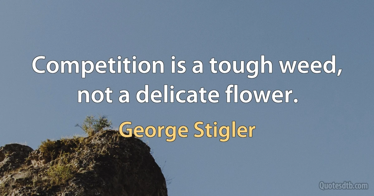 Competition is a tough weed, not a delicate flower. (George Stigler)