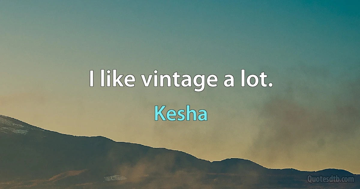 I like vintage a lot. (Kesha)