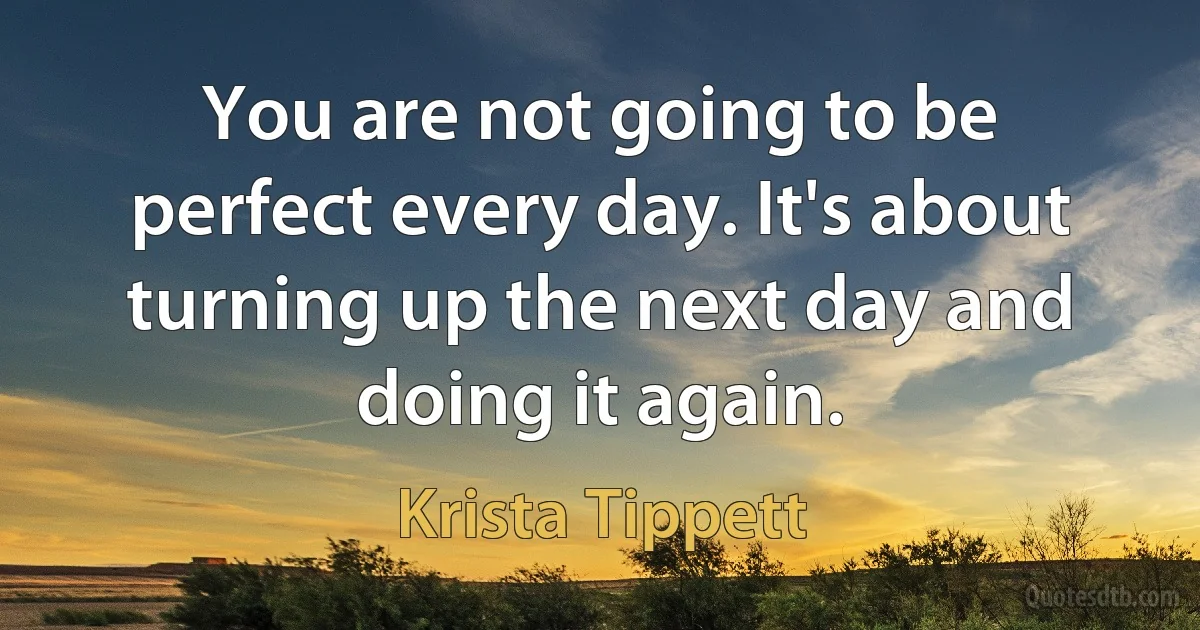 You are not going to be perfect every day. It's about turning up the next day and doing it again. (Krista Tippett)