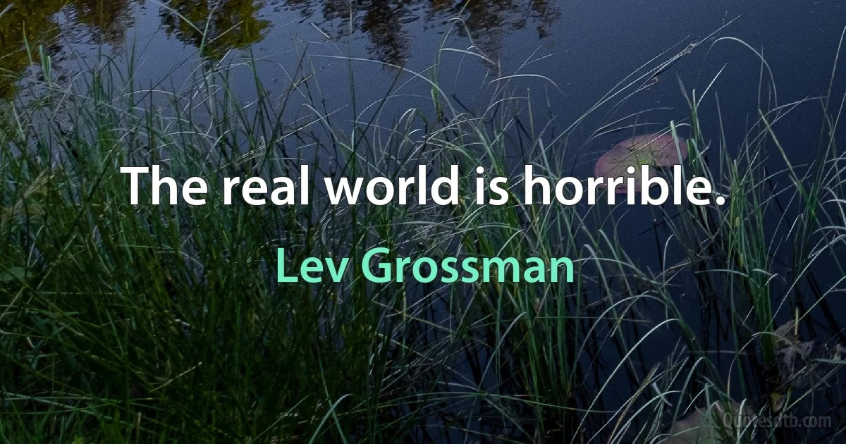 The real world is horrible. (Lev Grossman)