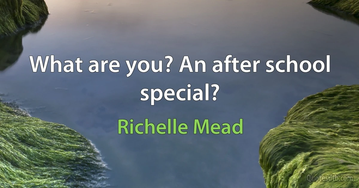 What are you? An after school special? (Richelle Mead)