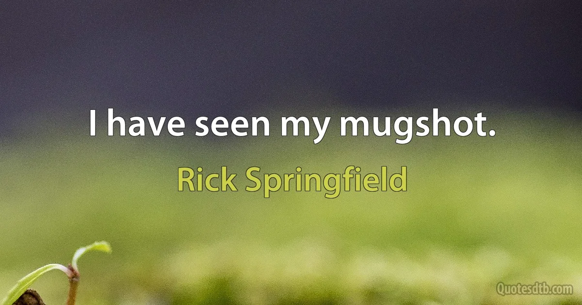 I have seen my mugshot. (Rick Springfield)