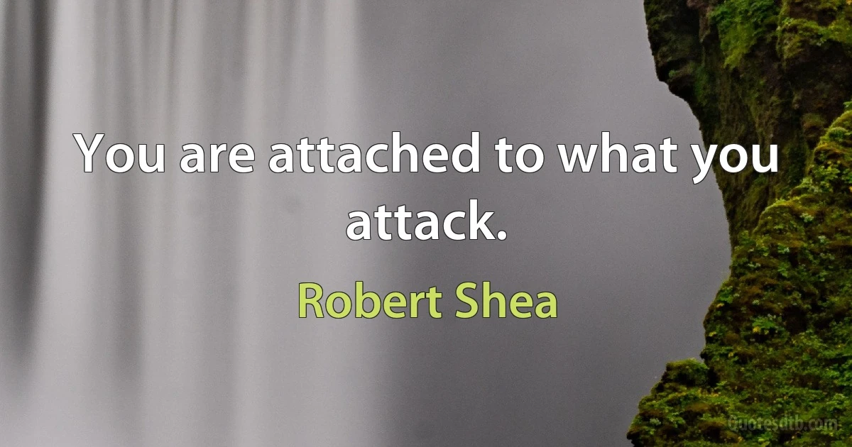 You are attached to what you attack. (Robert Shea)