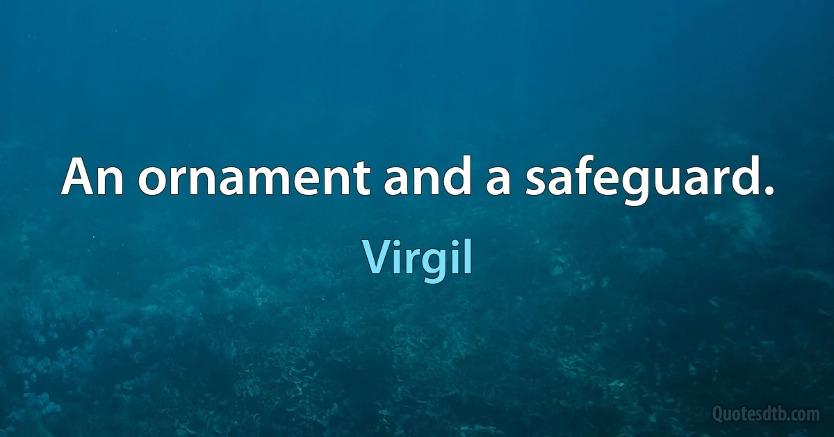 An ornament and a safeguard. (Virgil)