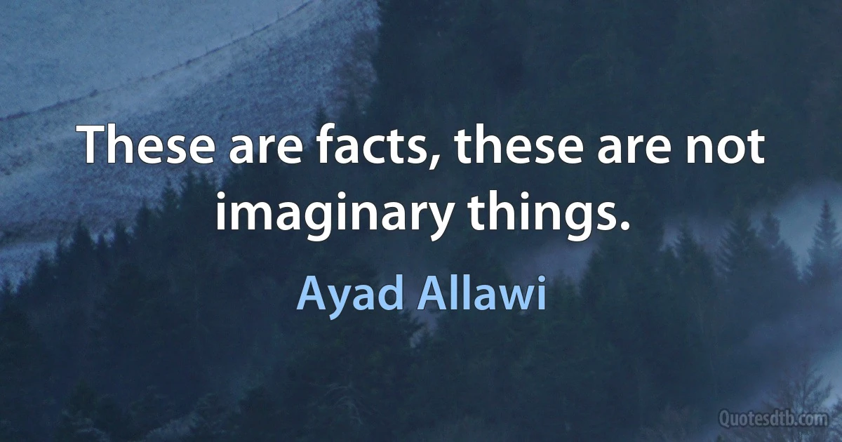 These are facts, these are not imaginary things. (Ayad Allawi)