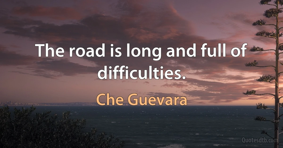 The road is long and full of difficulties. (Che Guevara)