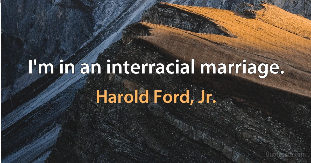 I'm in an interracial marriage. (Harold Ford, Jr.)