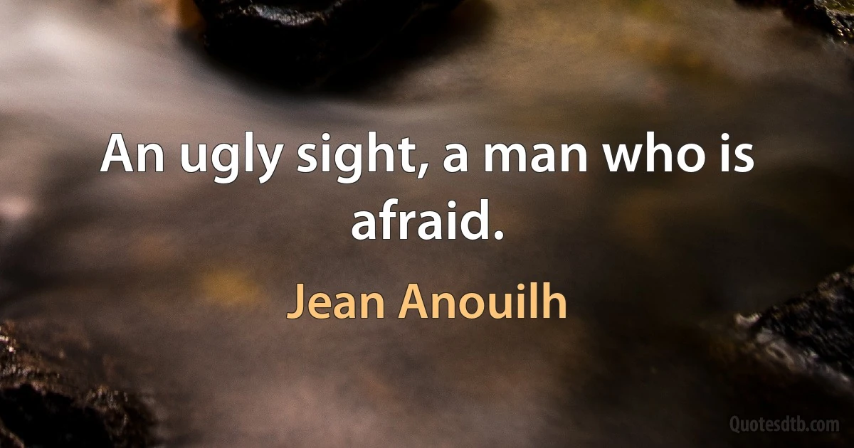 An ugly sight, a man who is afraid. (Jean Anouilh)