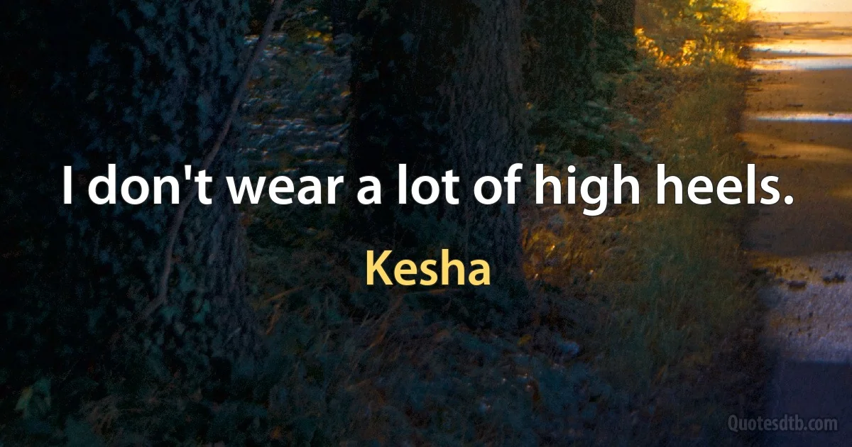 I don't wear a lot of high heels. (Kesha)