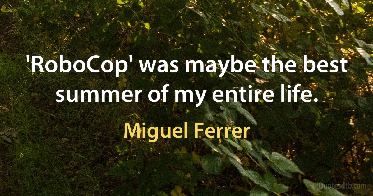 'RoboCop' was maybe the best summer of my entire life. (Miguel Ferrer)