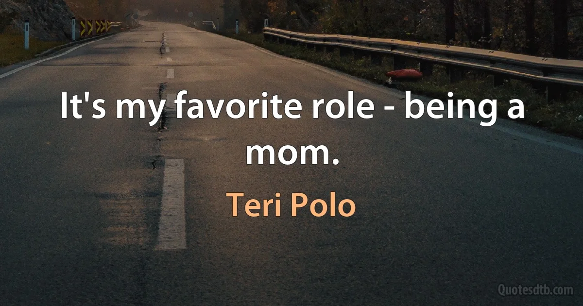 It's my favorite role - being a mom. (Teri Polo)