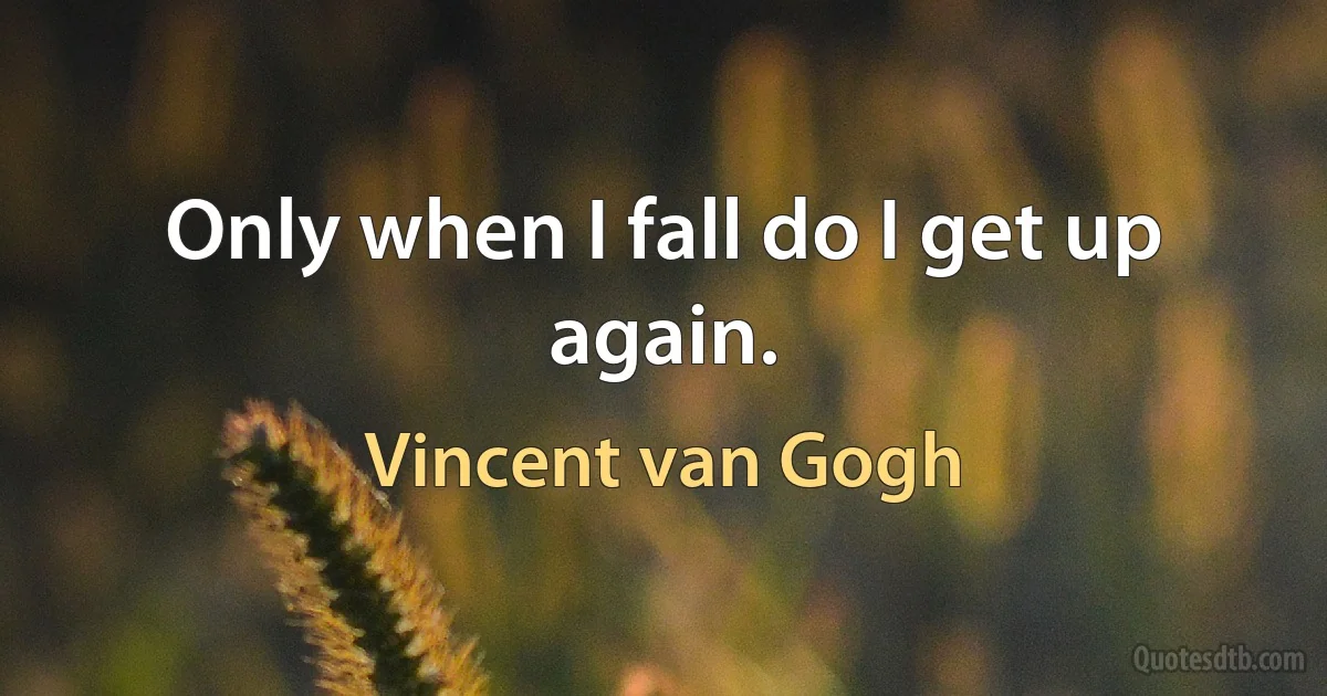 Only when I fall do I get up again. (Vincent van Gogh)