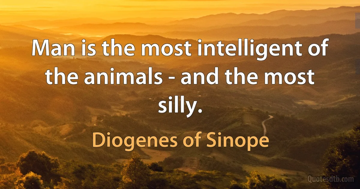 Man is the most intelligent of the animals - and the most silly. (Diogenes of Sinope)