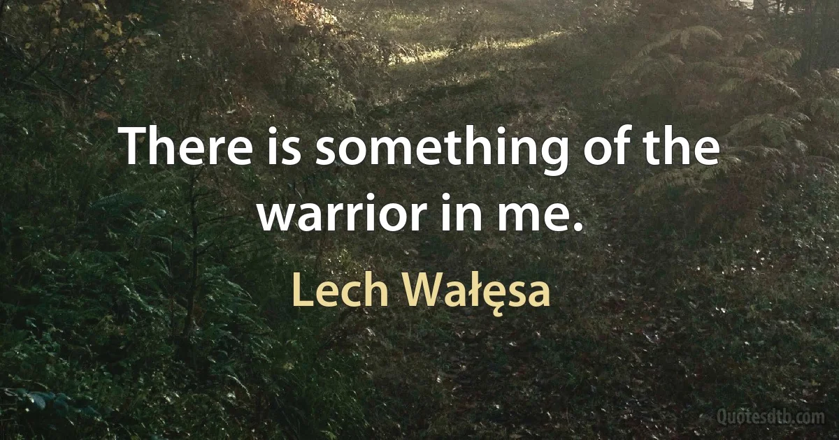 There is something of the warrior in me. (Lech Wałęsa)