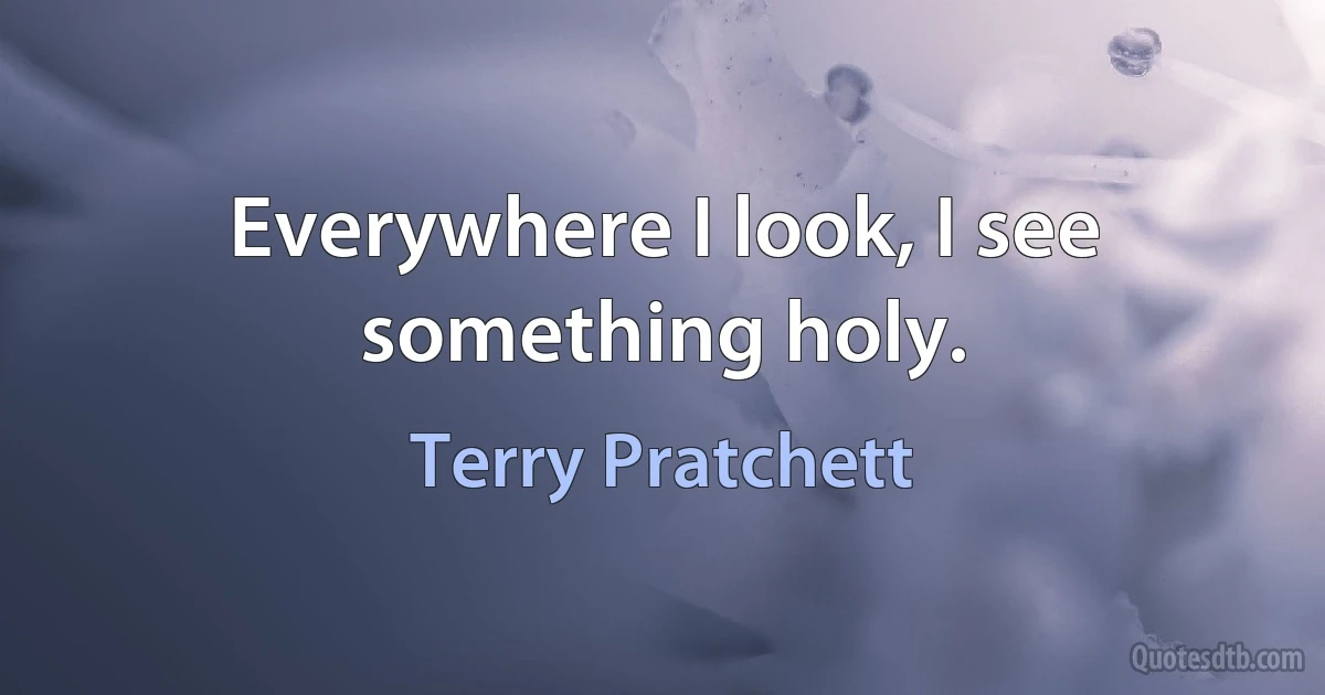 Everywhere I look, I see something holy. (Terry Pratchett)