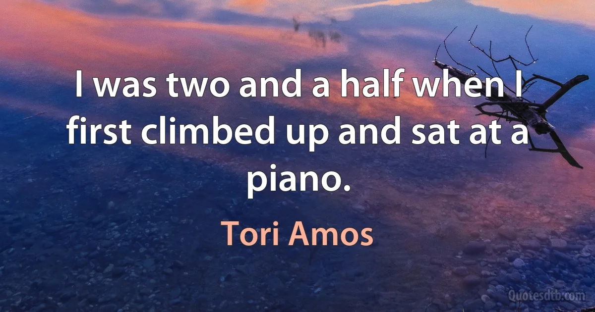 I was two and a half when I first climbed up and sat at a piano. (Tori Amos)