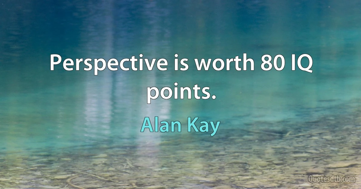 Perspective is worth 80 IQ points. (Alan Kay)