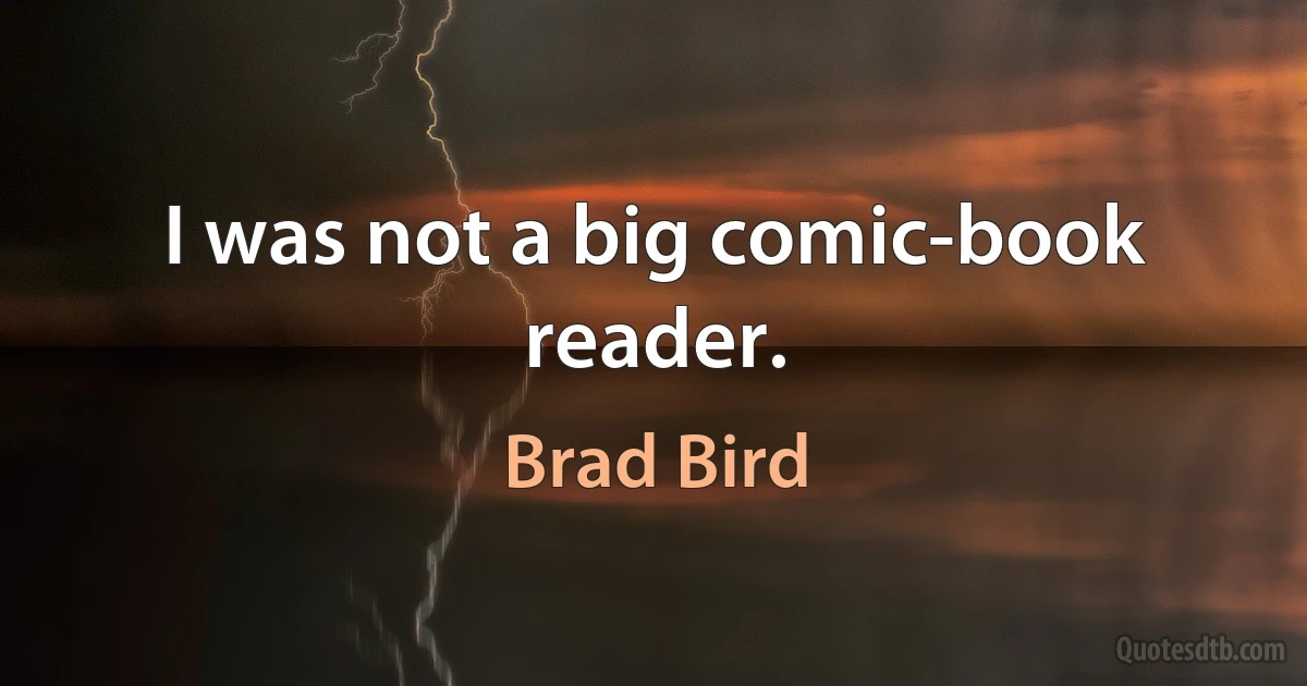 I was not a big comic-book reader. (Brad Bird)