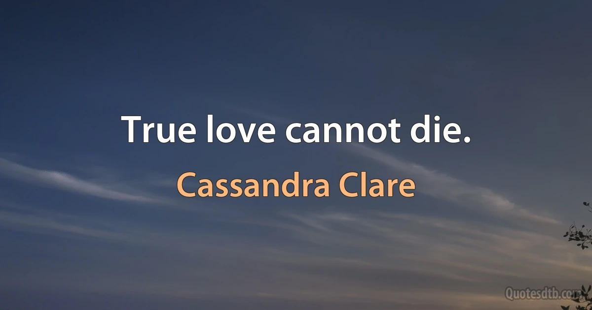 True love cannot die. (Cassandra Clare)