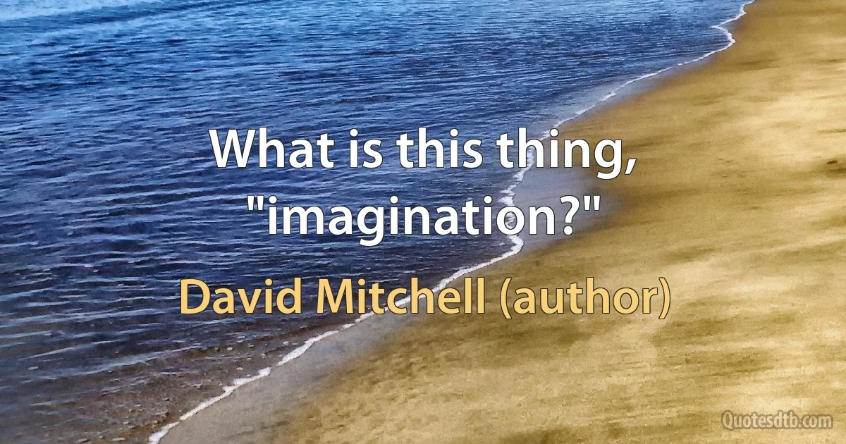 What is this thing, "imagination?" (David Mitchell (author))