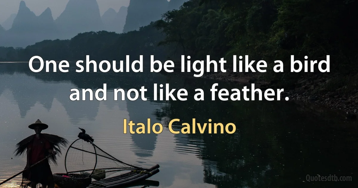 One should be light like a bird and not like a feather. (Italo Calvino)