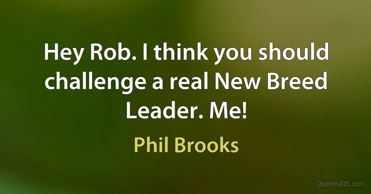 Hey Rob. I think you should challenge a real New Breed Leader. Me! (Phil Brooks)