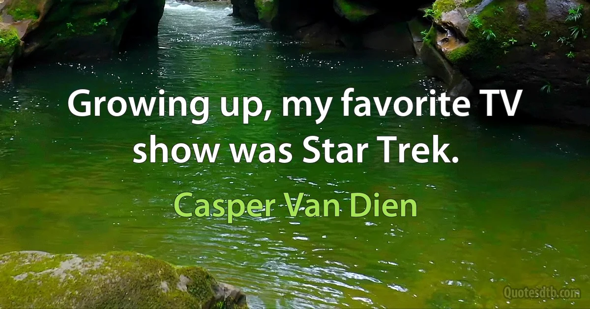 Growing up, my favorite TV show was Star Trek. (Casper Van Dien)