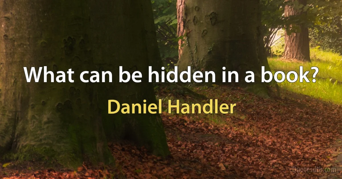 What can be hidden in a book? (Daniel Handler)