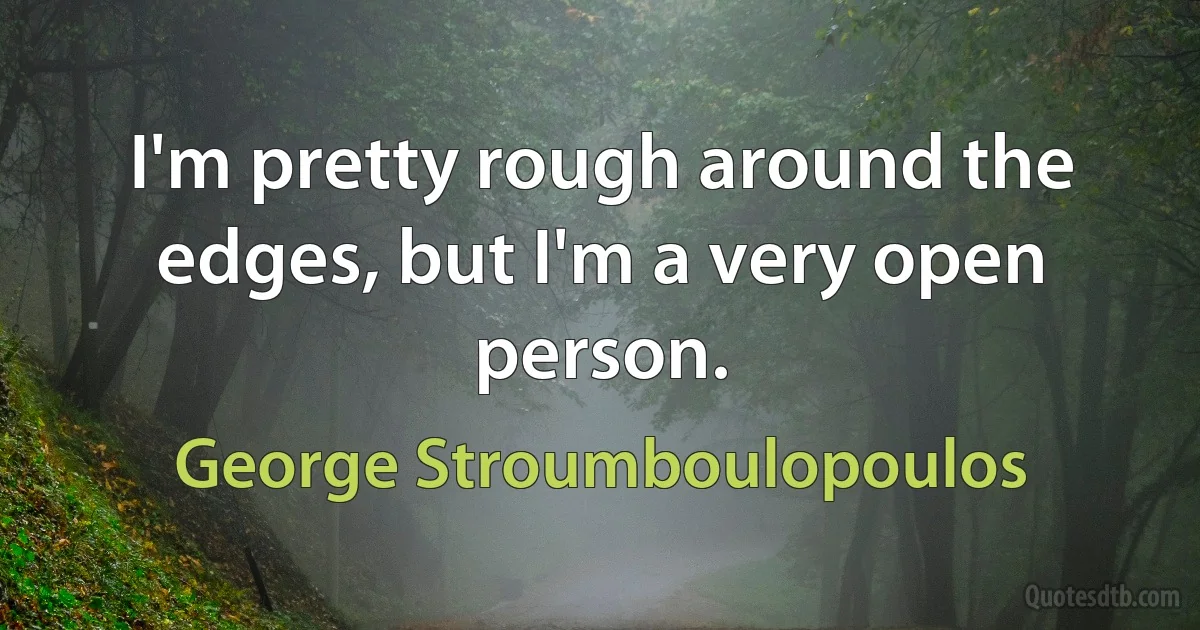 I'm pretty rough around the edges, but I'm a very open person. (George Stroumboulopoulos)