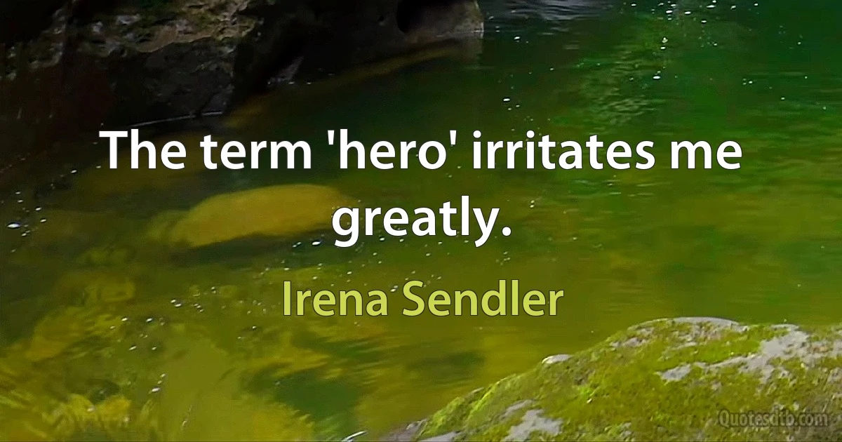 The term 'hero' irritates me greatly. (Irena Sendler)