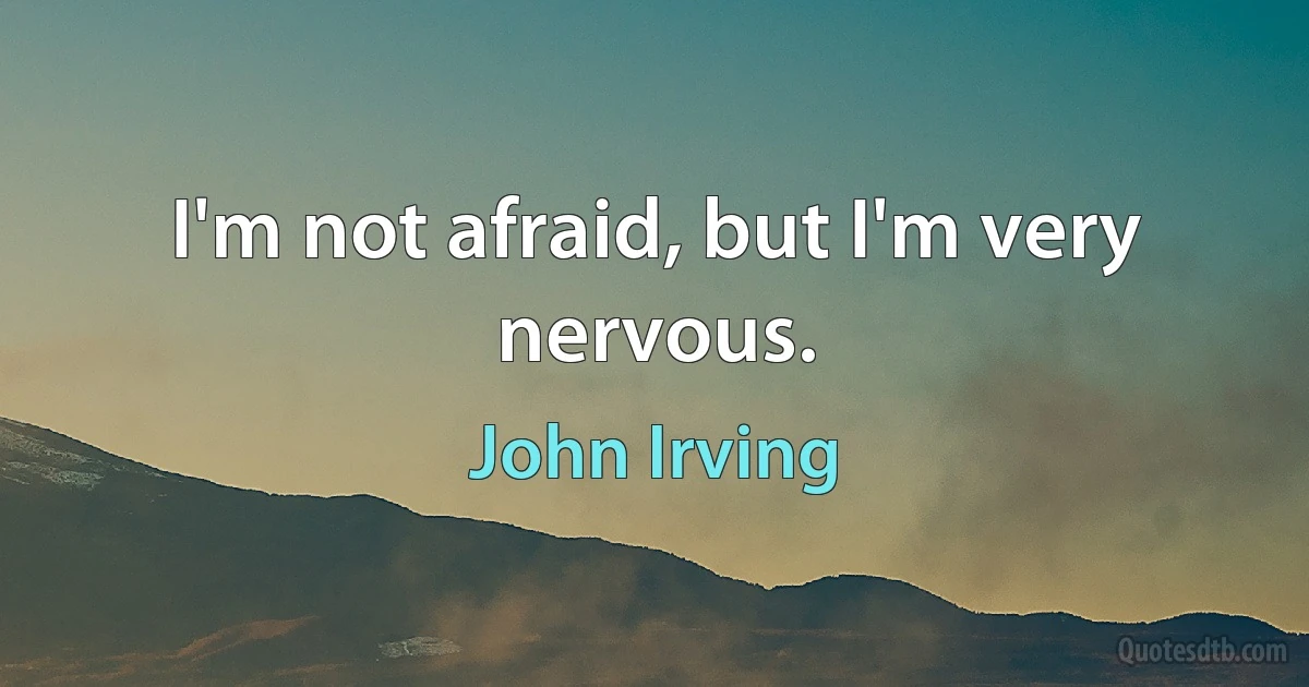 I'm not afraid, but I'm very nervous. (John Irving)