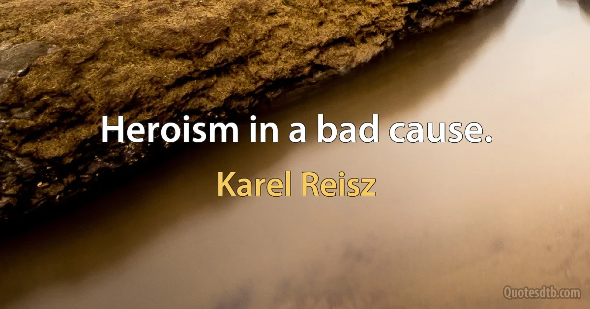 Heroism in a bad cause. (Karel Reisz)