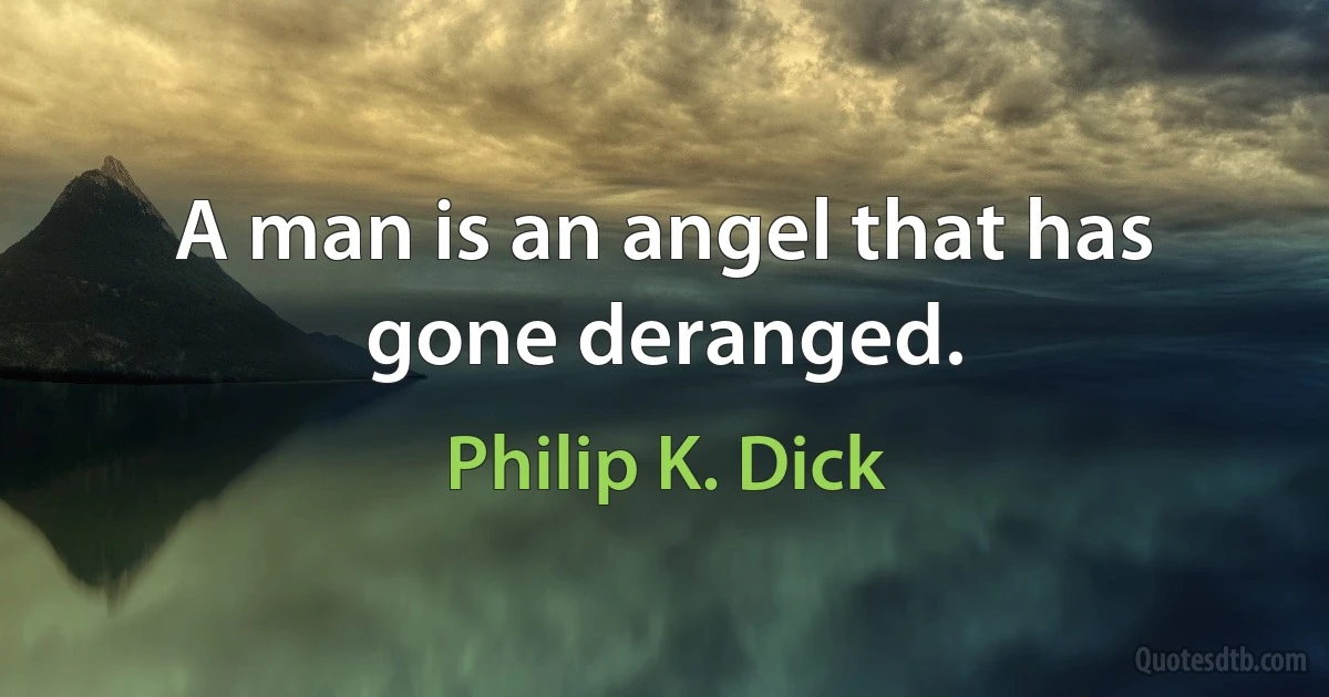 A man is an angel that has gone deranged. (Philip K. Dick)