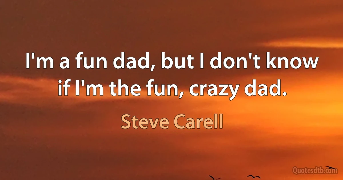 I'm a fun dad, but I don't know if I'm the fun, crazy dad. (Steve Carell)