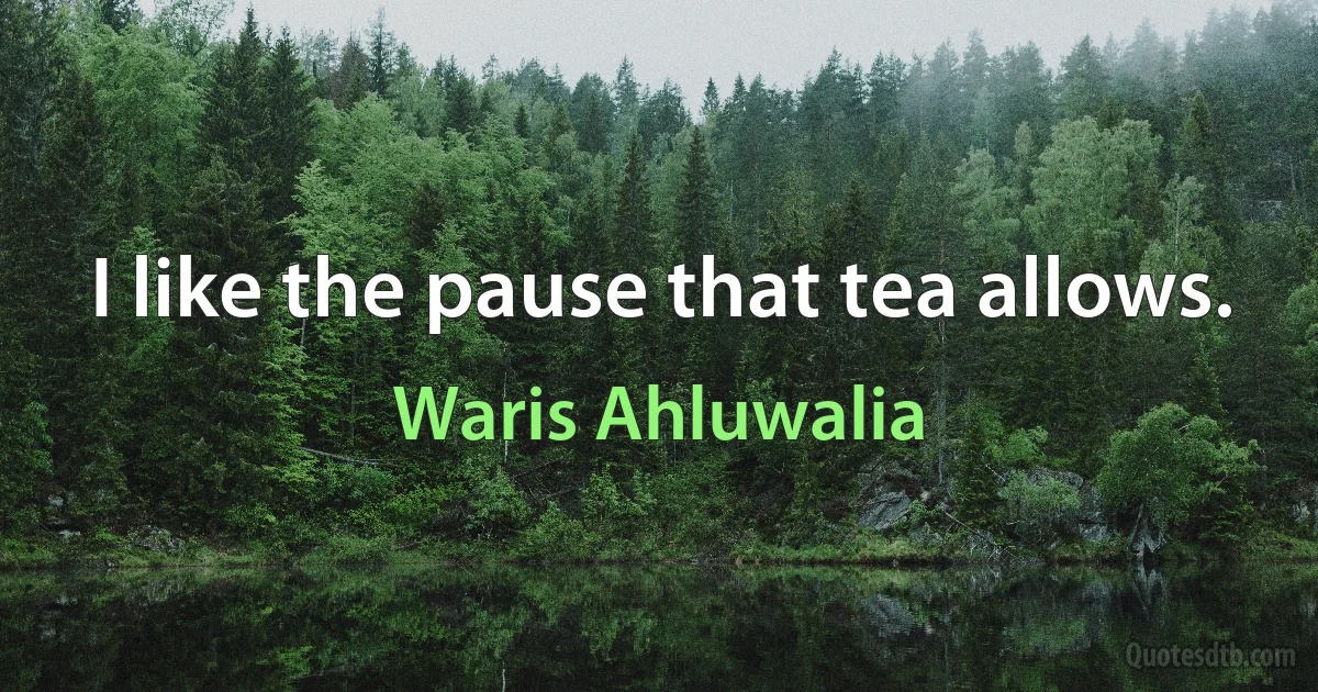 I like the pause that tea allows. (Waris Ahluwalia)