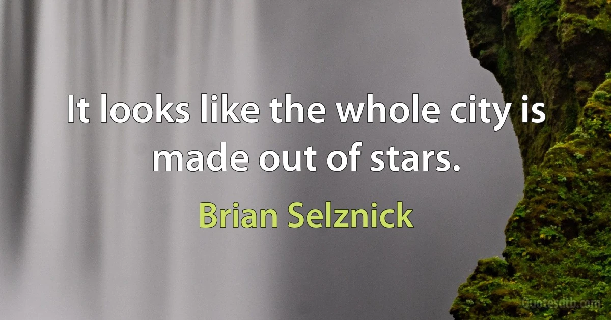 It looks like the whole city is made out of stars. (Brian Selznick)