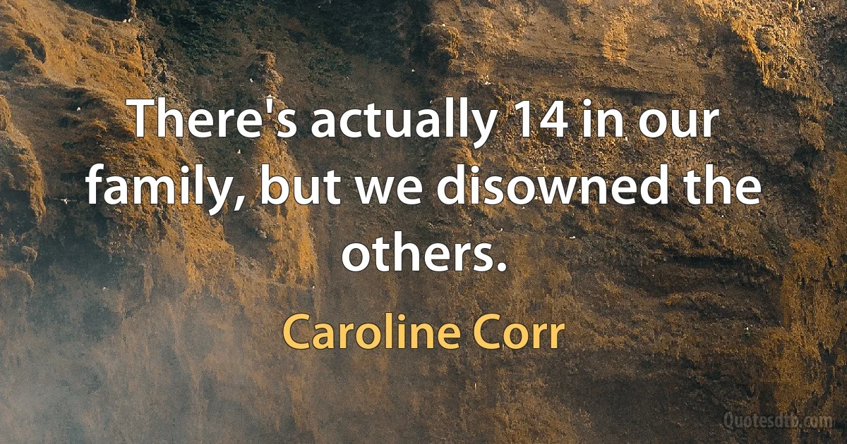 There's actually 14 in our family, but we disowned the others. (Caroline Corr)