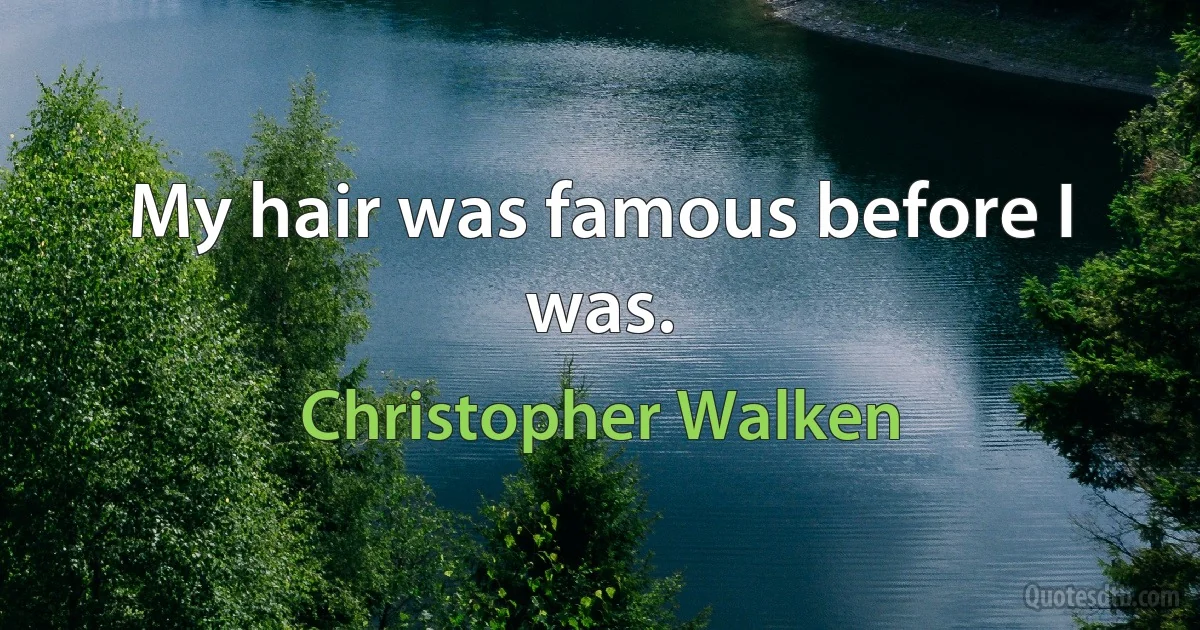 My hair was famous before I was. (Christopher Walken)