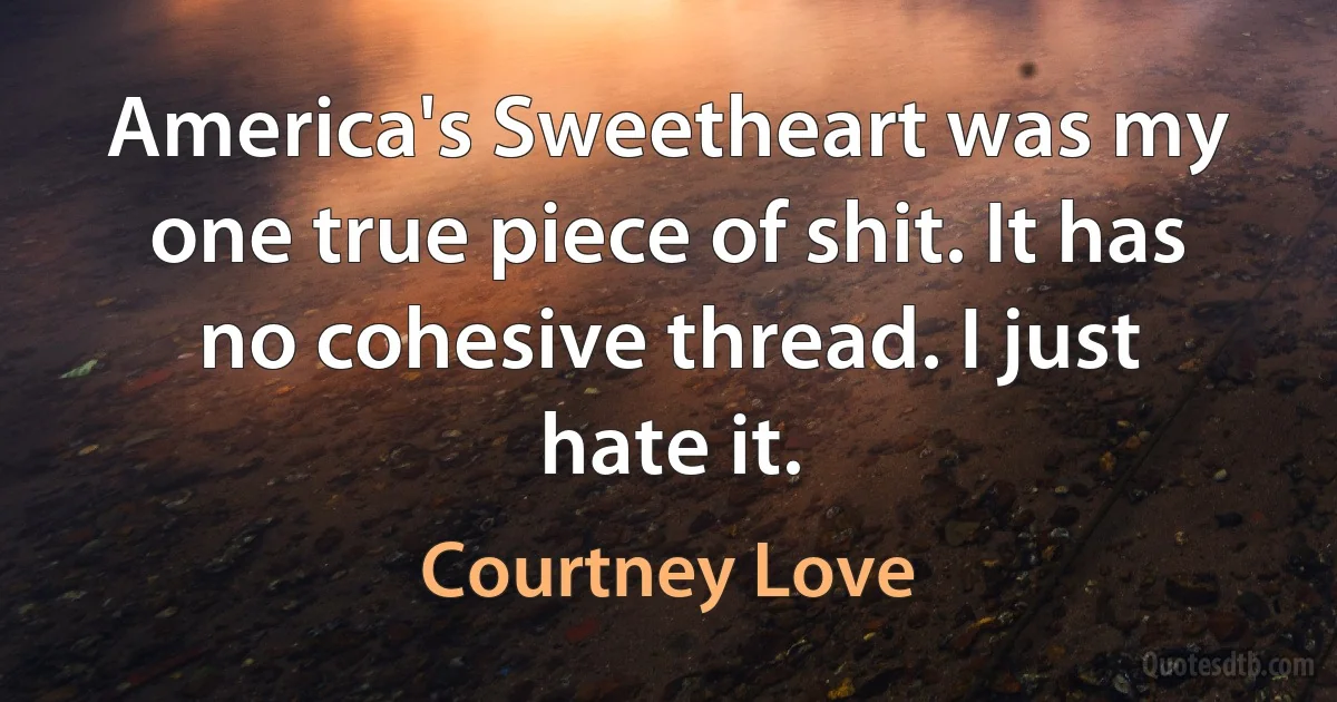 America's Sweetheart was my one true piece of shit. It has no cohesive thread. I just hate it. (Courtney Love)