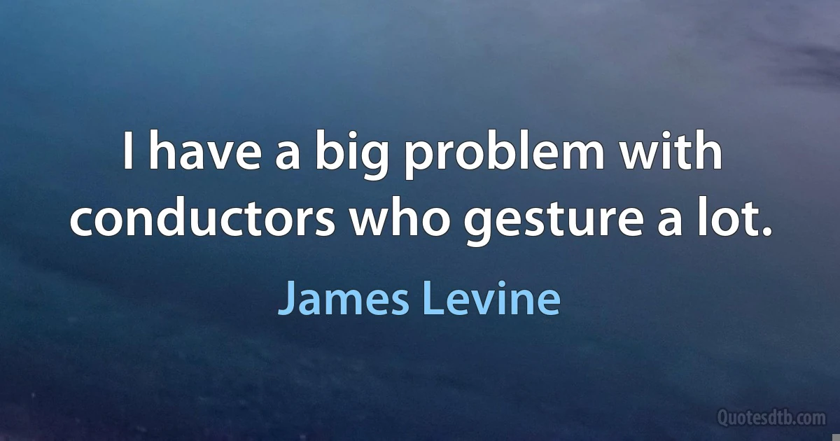 I have a big problem with conductors who gesture a lot. (James Levine)