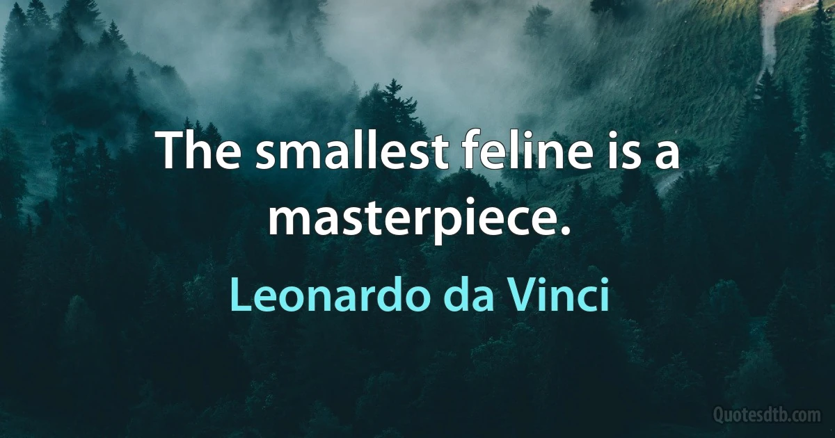 The smallest feline is a masterpiece. (Leonardo da Vinci)