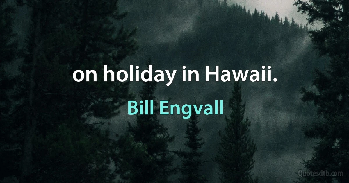 on holiday in Hawaii. (Bill Engvall)